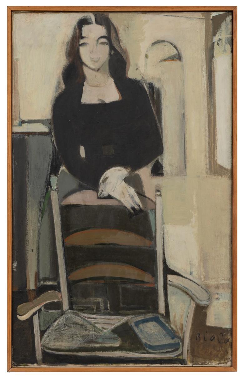 Standing Figure (Girl with Slatbacked chair) - Biala 