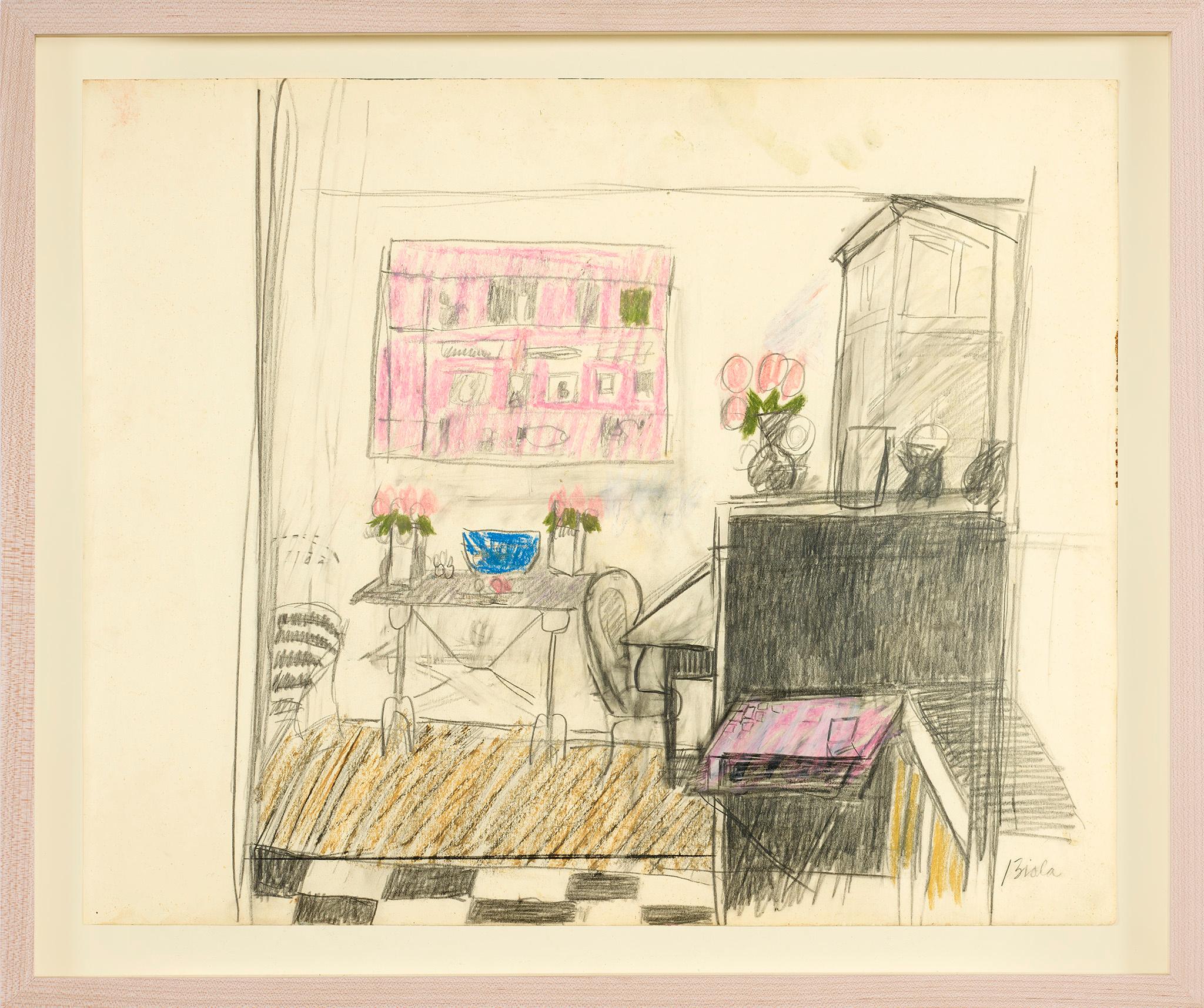 Interior with Pink Peonies and Blue Bowl - Biala 
